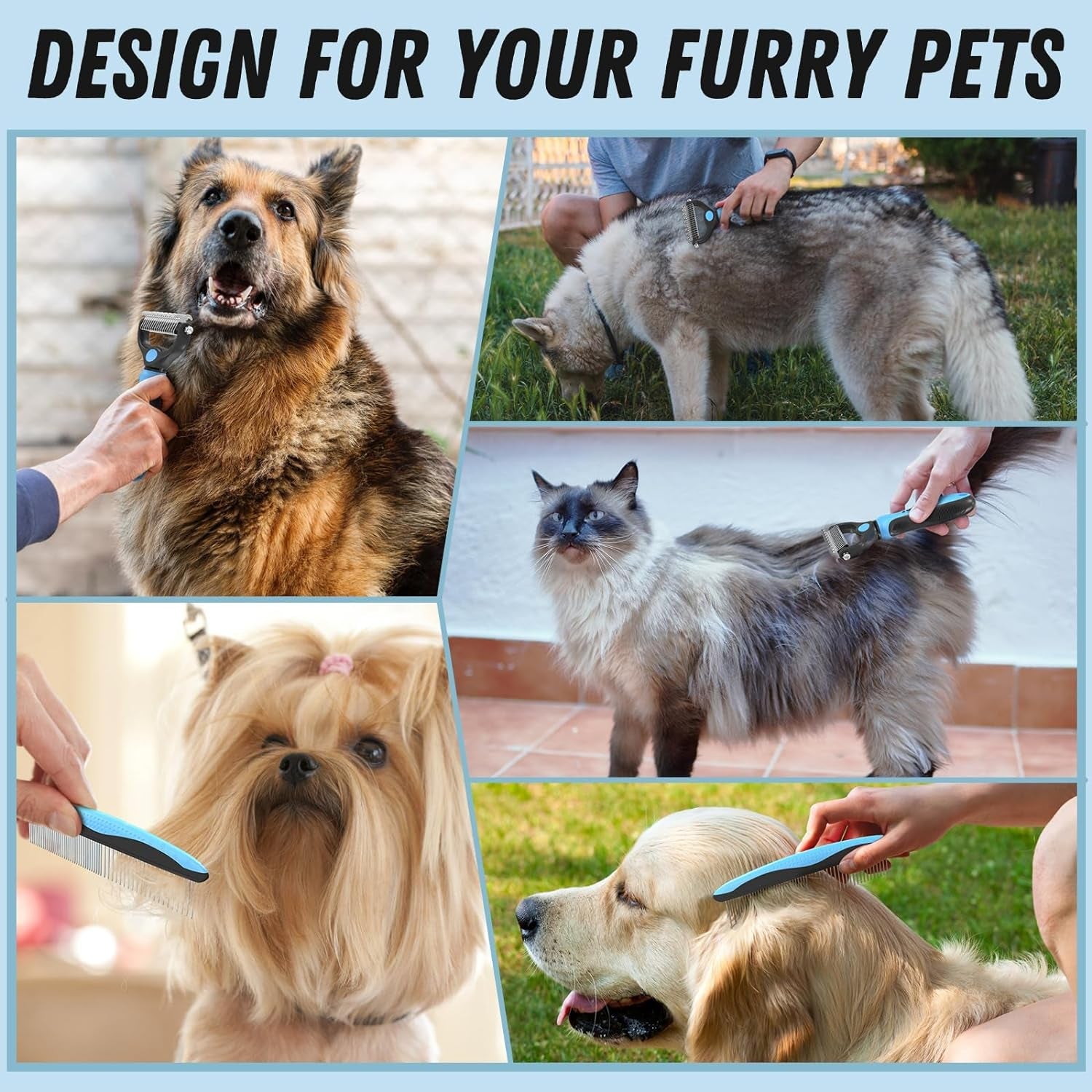 docrok-pet-grooming-combo-blue-deshedding-brush-with-metal-comb-for-detangling-and-dematting-long-matted-fur-on-cats-and-dogs