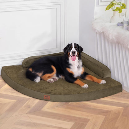 MEKIY Orthopedic Waterproof Dog Bed with Sides for Extra Large Sizes Dogs | Egg Crate Foam, Waterproof Liner, Anti-Slip Bottom, Space-Saving, Perfect for Corners and Sofa Edges, 40 X 40 Inch32