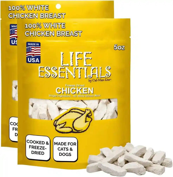 Life Essentials by Cat-Man-Doo | Chicken - 5Oz. Bag | Freeze Dried Chicken Cat & Dog Treats | Healthy, Single Ingredient, Training Treats, High Protein8