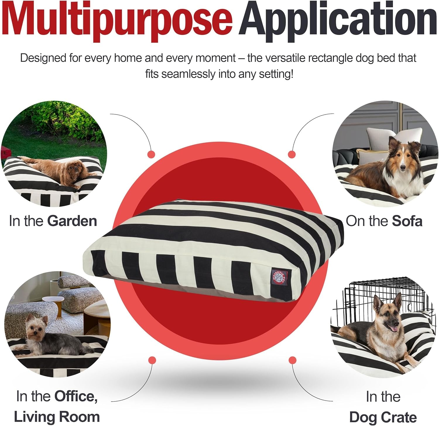 majestic-pet-stripes-rectangle-medium-dog-bed-washable-non-slip-comfy-pet-bed-dog-crate-bed-with-removable-washable-cover-dog-kennel-bed-for-sleeping-polyester-fiber-medium-black