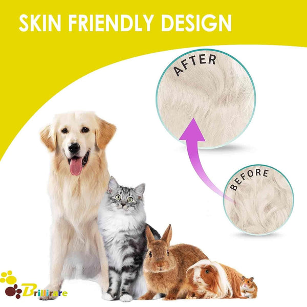 Dog Grooming Comb Pet, Stainless Steel Cat Combs with Rounded Teeth, Professional Metal Tear Stain Remover, Dematting Tool for Small, Medium & Large Pets-7.5In6