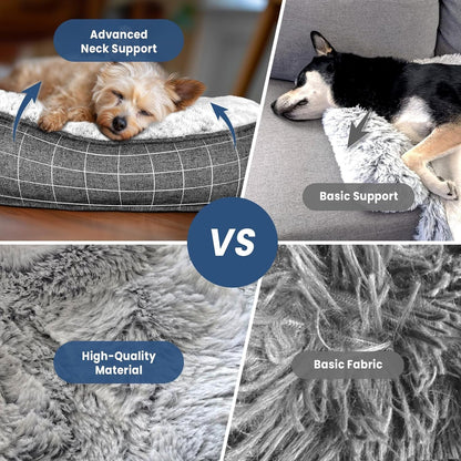 Calming Large Dog Bed for Couch, 41 X 37 Inch Removable Couch Cover for Dogs Washable, Non-Slip Fluffy Plush Dog Sofa Mat for Furniture Protector - Grey5