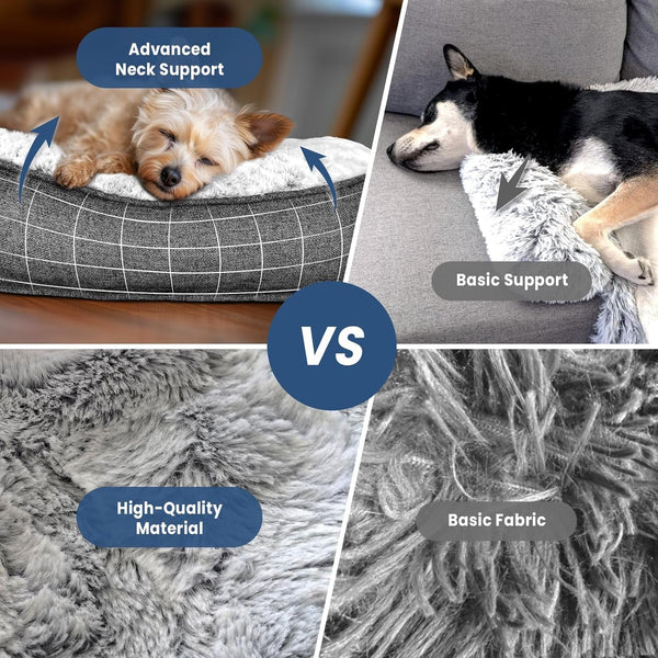 Calming Large Dog Bed for Couch, 41 X 37 Inch Removable Couch Cover for Dogs Washable, Non-Slip Fluffy Plush Dog Sofa Mat for Furniture Protector - Grey5