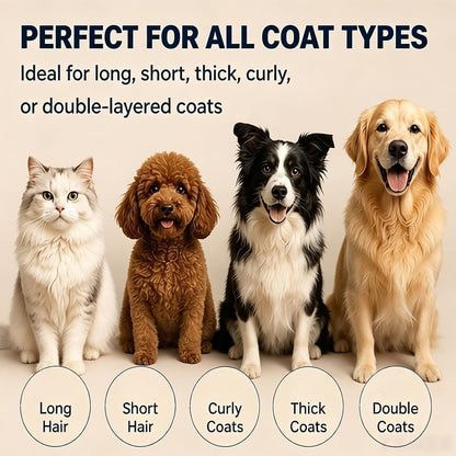 Dematting Comb for Dogs and Cats, Undercoat Pet Brush for Long Hair, Deshedding Brush for Dog Removes Tangles Knots and Loose Fur, 2-In-1 Double Tooth Comb Undercoat Rake Dog Brush5