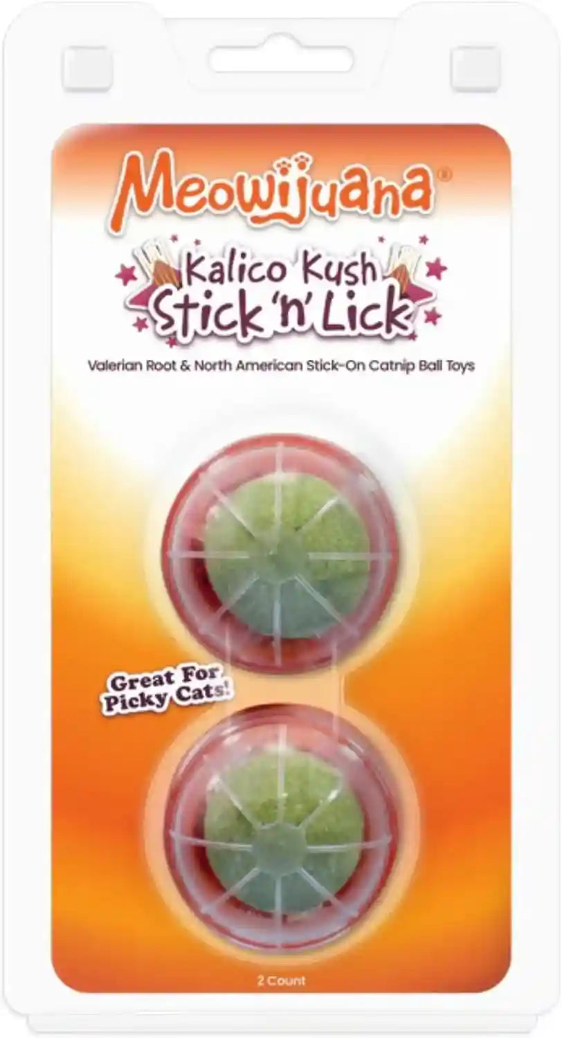 meowijuana-stick-n-lick-catnip-balls-2-pack-purrple-passion-stickable-catnip-valerian-root-balls-for-cats-2-pack-calming-enrichment-for-anxious-cats-organic-north-american-grown