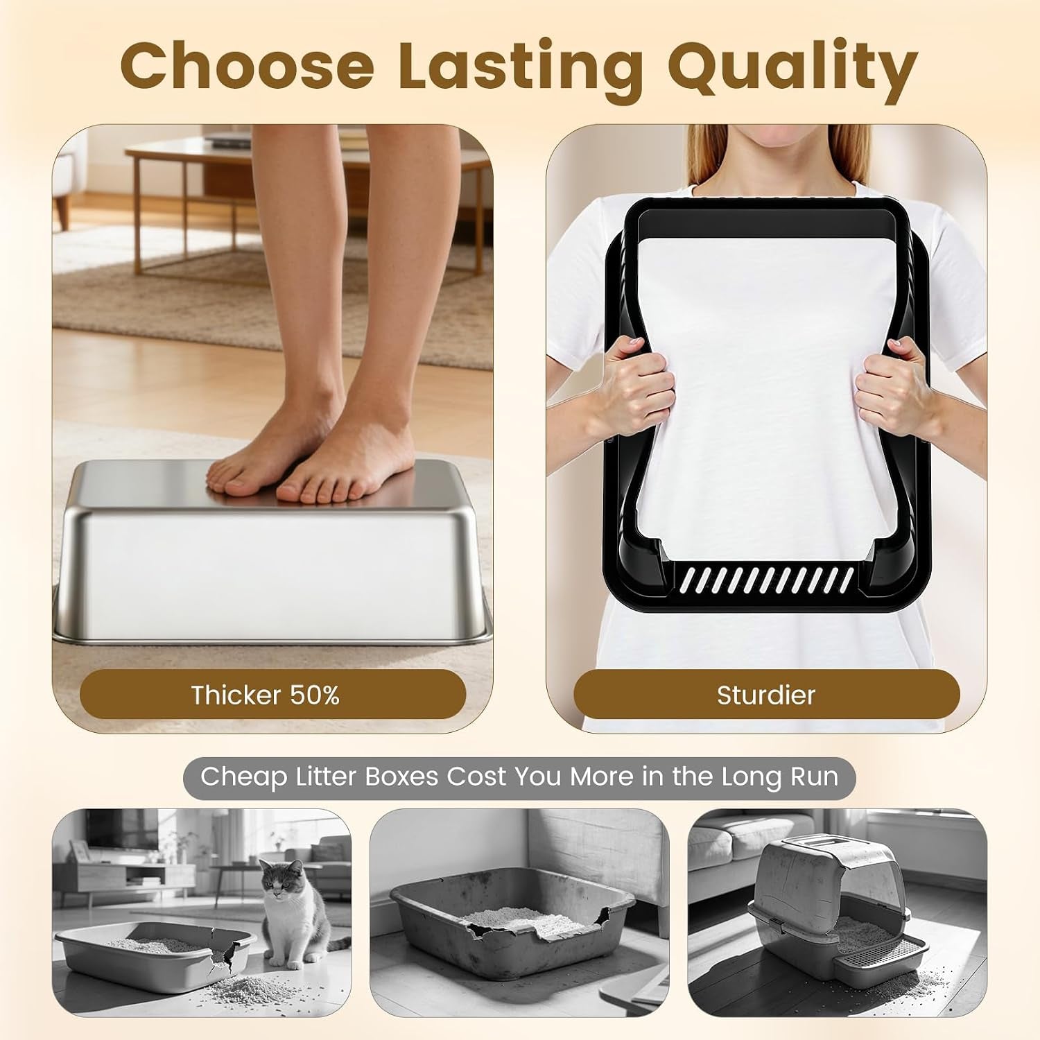 stainless-steel-cat-litter-box-11-8-high-sides-for-litter-scatter-urine-spray-control-easy-to-clean-non-stick-litter-pan-low-entry-for-kittens-small-cats-compact-space-saving-design