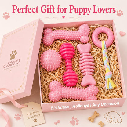 Puppy Toys, 6 Pack Dog Chew Toys for Puppy, Cute Pink Small Dog Toys, Puppy Teething Toys for Puppies, Soft Durable Interactive Chew Toy for Small Dogs7