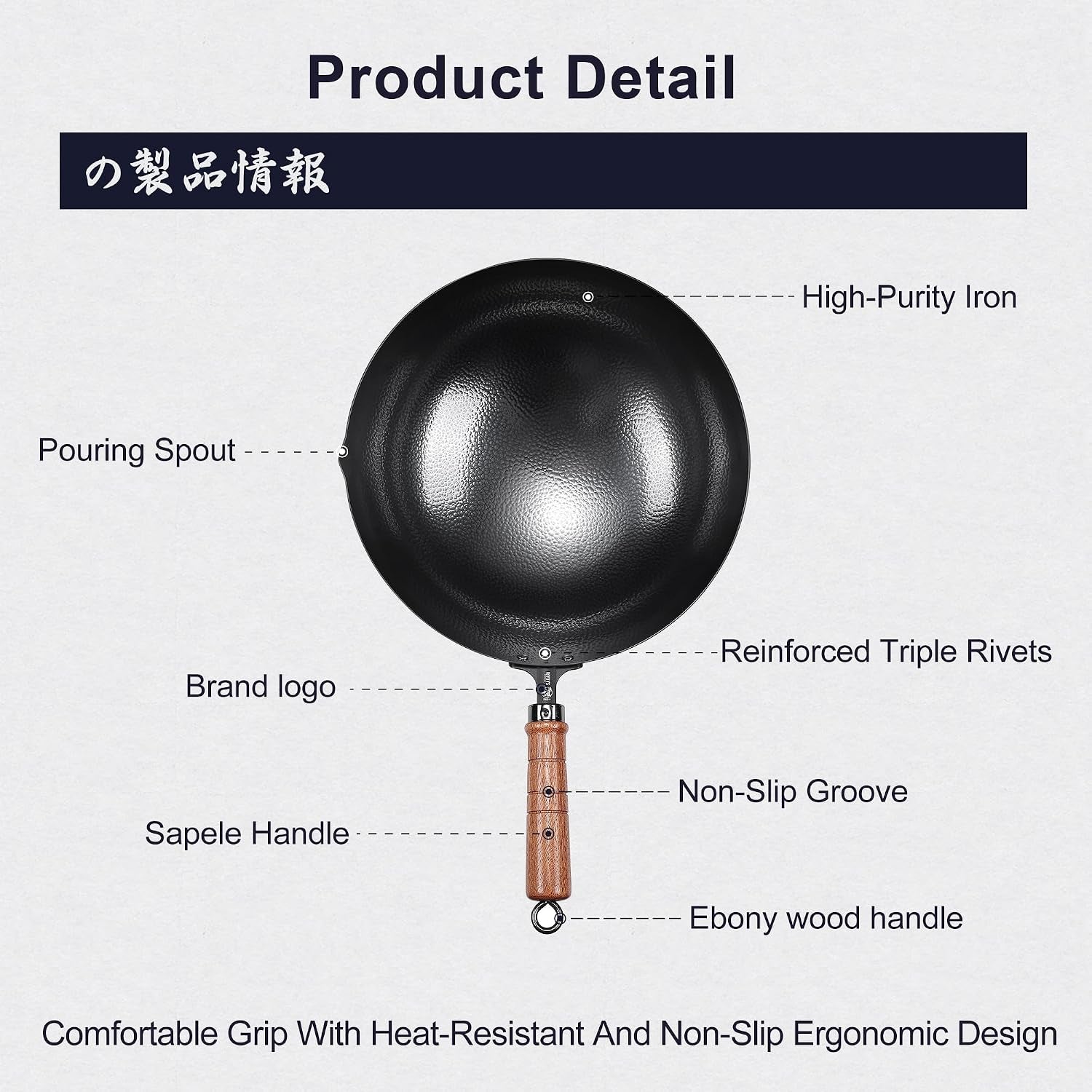 12-6-inch-hand-hammered-wrought-iron-wok-round-bottom-99-8-iron-content-4-1-inch-deep-bowl-seasoning-ready-surface-fish-scale-texture-grooved-sapele-handle