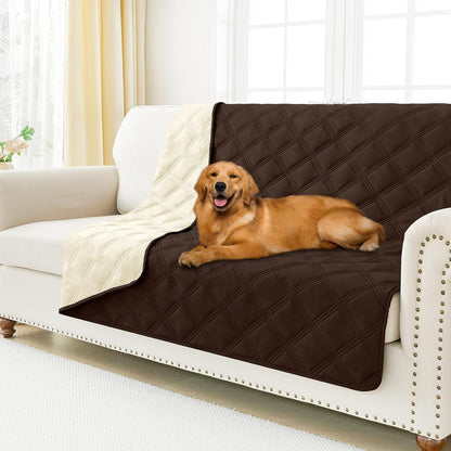 Smiry Waterproof Dog Bed Cover, Reversible Pet Blanket for Sofa Couch | Soft Washable Dog Blanket, Leakproof Couch Cover for Dogs Cats & Furniture Protection, 52X82, Grey/Dark Grey105