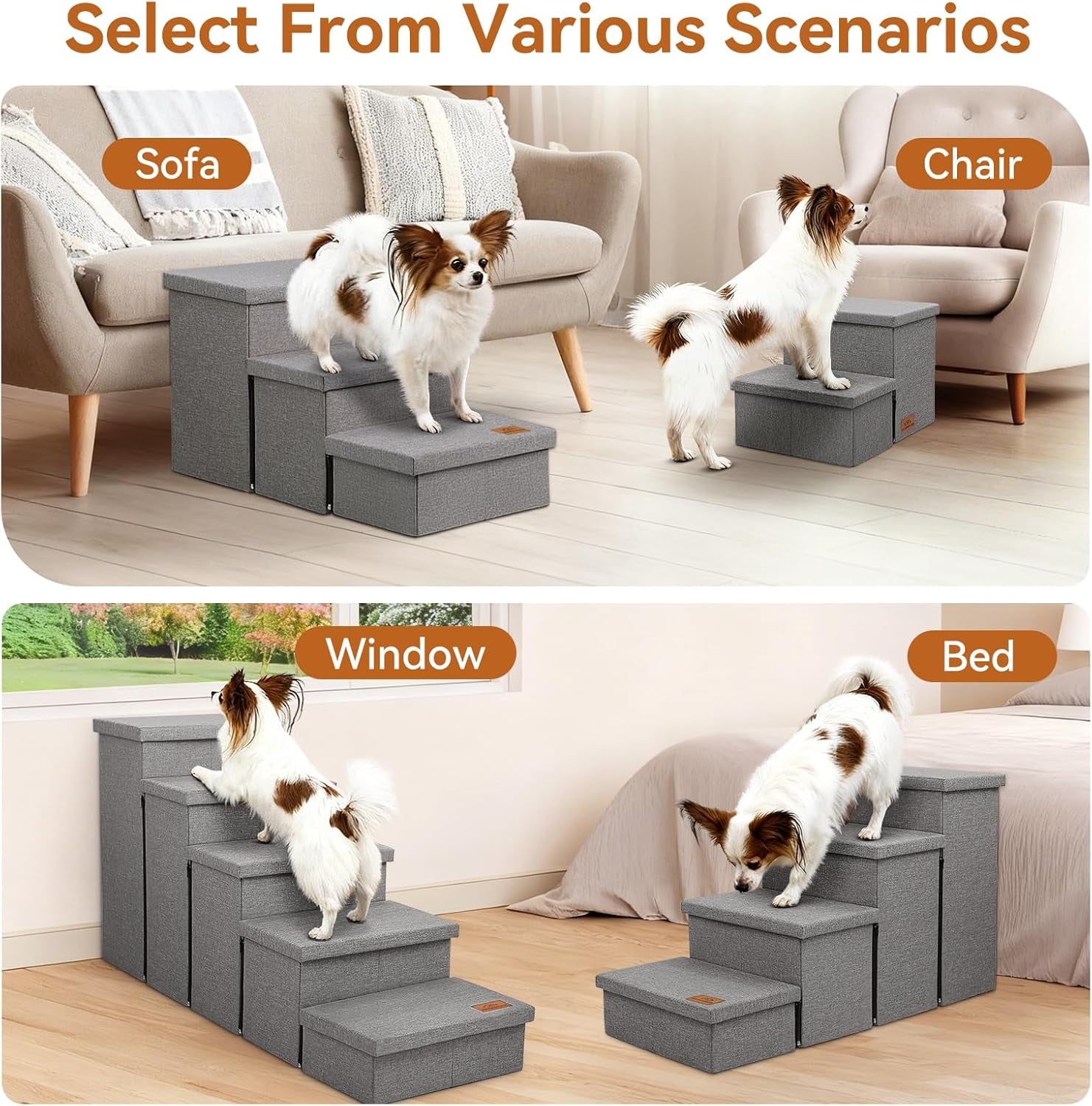 zerbuger-wider-dog-ramp-for-high-bed-with-storage-18-h-foldable-dog-stairs-for-small-medium-large-older-senior-animal-sturdy-dog-step-for-climbing-bed-or-couch-arthritis-friendly-gray-no-condo