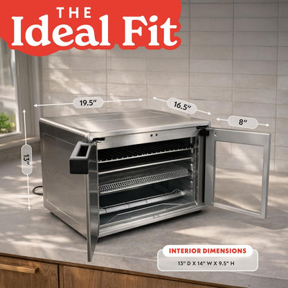 French Door Air Fryer Oven - 37 Qt Large Capacity Convection Toaster Oven, Fryforce 360°, Digital Display, 12 Cooking Presets, Dehydrate, Fits 13” Pizza, Dishwasher-Safe, Stainless Steel9