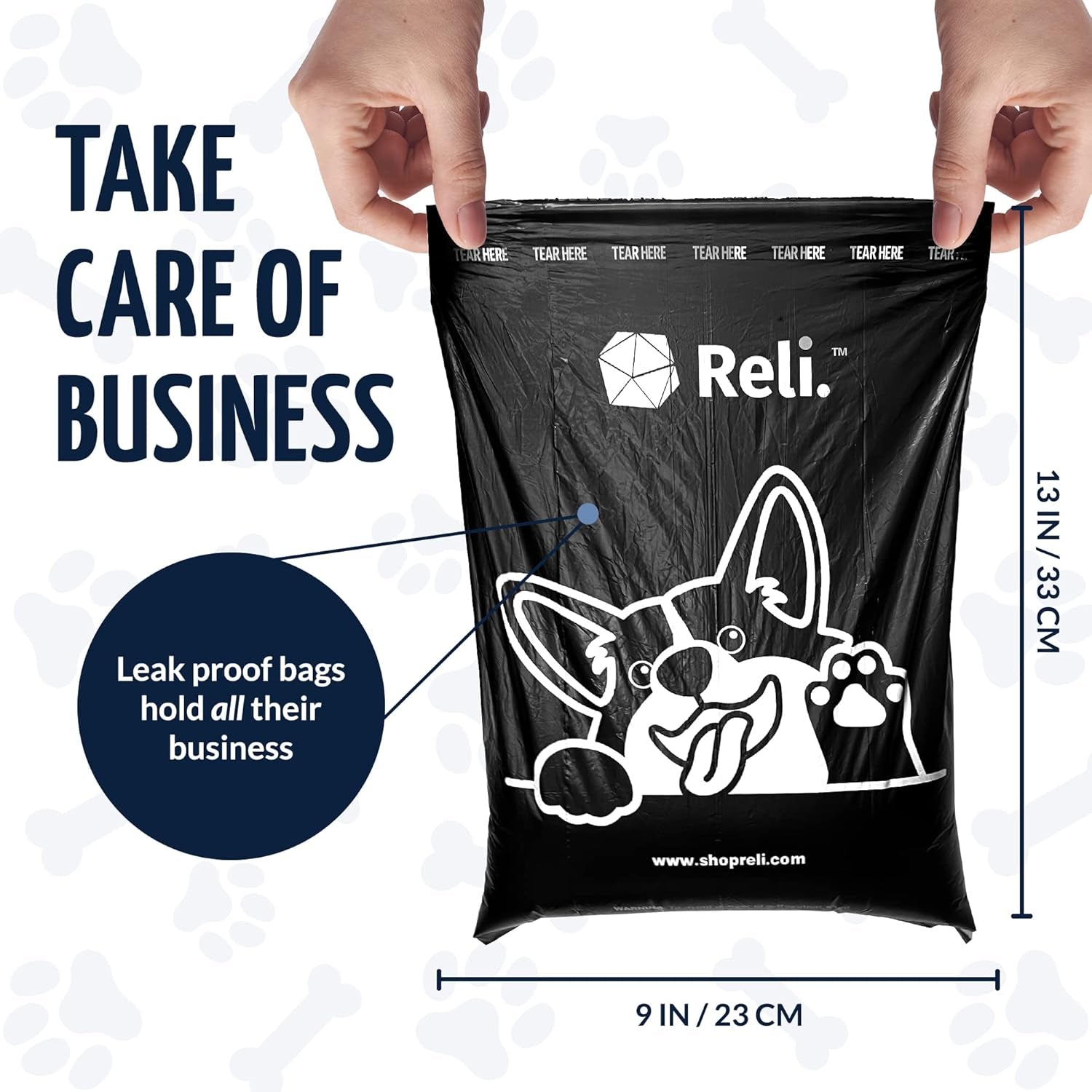 reli-dog-poop-bags-w-holder-360-pack-24-rolls-leash-clip-dispenser-9x13-large-dog-bag-for-poop-unscented-leak-proof-black-pet-waste-carrier-refills-w-clip-dispenser