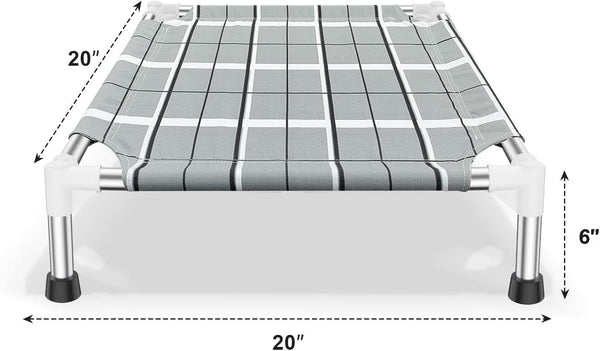 Elevated Dog Bed, Raised Cooling Lifted Dog Cot for Indoor & Outdoor | Cooling Breathable outside Portable Dog Hammock Bed for Small Pet ,Non-Slip Feet, Stainless Steel Frame5