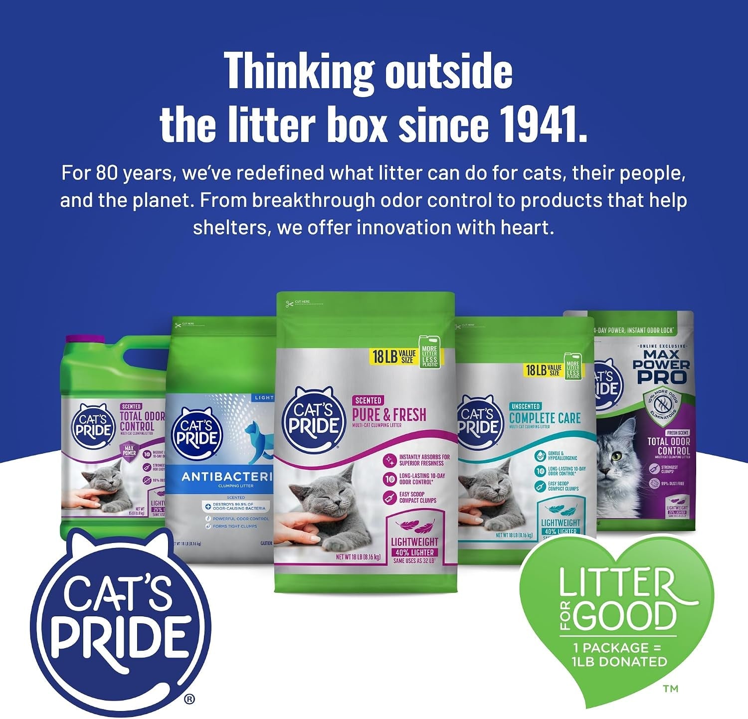 cats-pride-premium-lightweight-clumping-litter-complete-care-up-to-10-days-of-powerful-odor-control-hypoallergenic-multi-cat-unscented-18-pounds