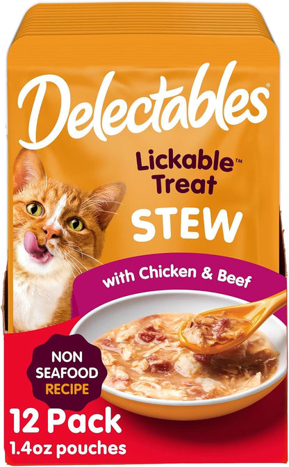 Delectables Non-Seafood Stew Lickable Wet Cat Treats, Chicken, 1.4 Oz (Pack of 12)11