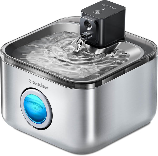 Wireless Cat Water Fountain Stainless Steel, 135Oz/4L | Cordless Design, Motion Sensor, 4000Mah Battery Operated Pet Fountain, 3 Water Modes, 20Db Quiet Pump, Multi-Filtration1