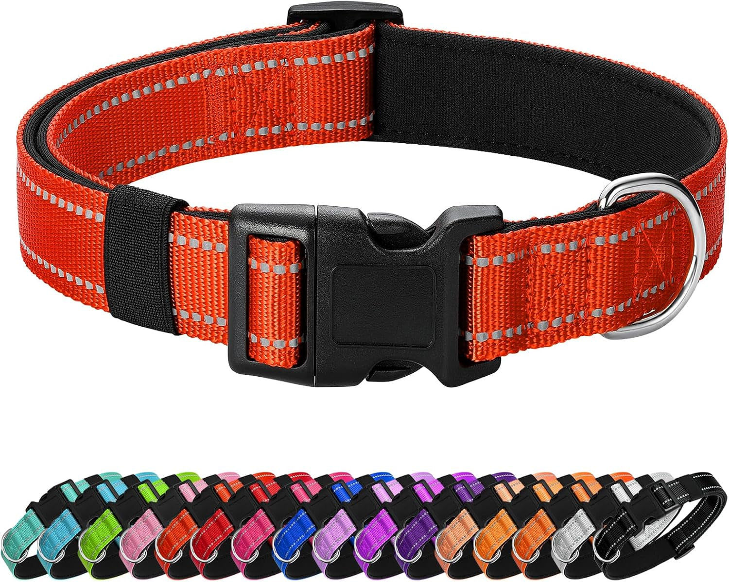 reflective-dog-collar-padded-with-soft-neoprene-breathable-quick-release-basic-dog-collars-for-medium-dogs-purple-girl