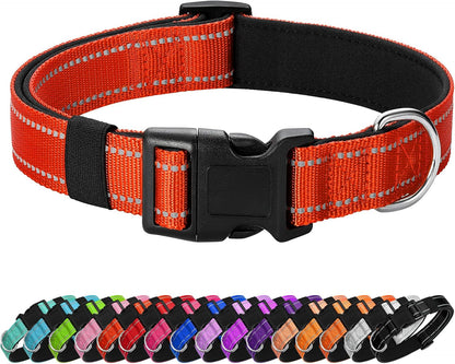 Reflective Dog Collar Padded with Soft Neoprene Breathable Quick Release Basic Dog Collars for Medium Dogs Purple Girl14
