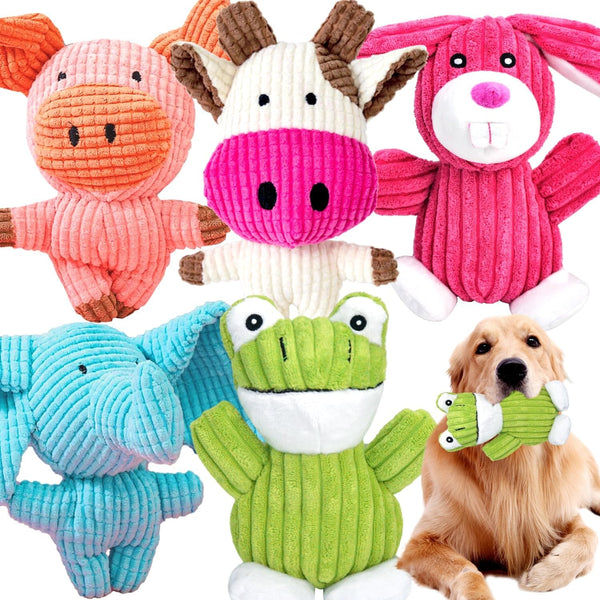 MRSOHRET 5 Pack Dog Toys Squeaky, Tough Stuffed Plush Puppy Chew Toys for Teething, Durable Plush Dog Toy for Large Medium Small Breed to Keep Them Busy1