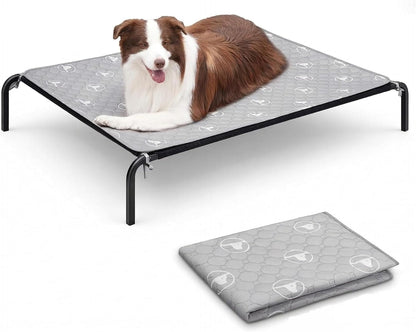Pjyucien Raised Dog Bed with Pad, 48'' Gray1