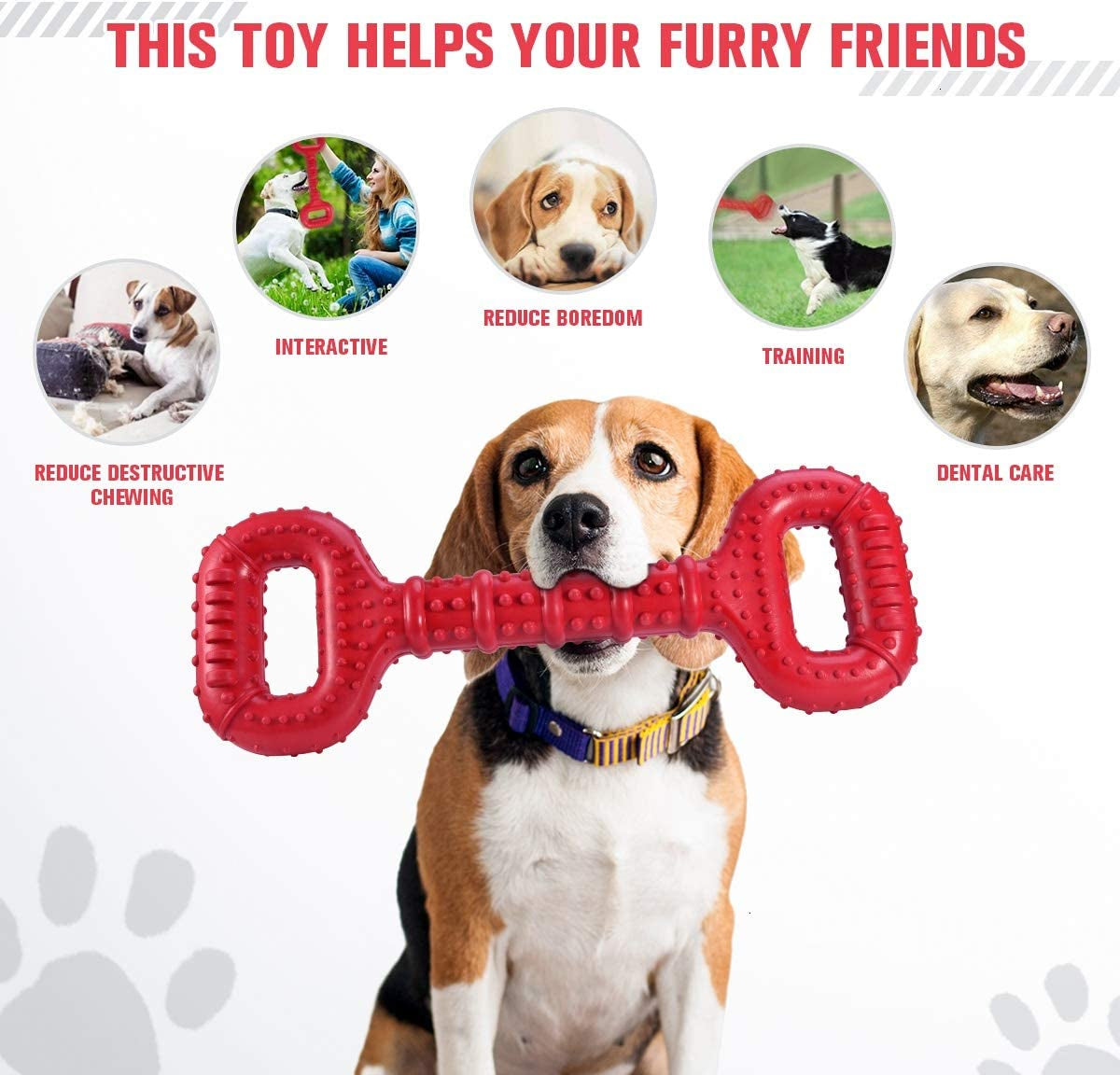 feeko-dog-toys-for-aggressive-chewers-large-breed-15-inch-interactive-long-lasting-dogs-toy-with-convex-design-natural-rubber-tug-of-war-toy-for-medium-large-tooth-cleanred