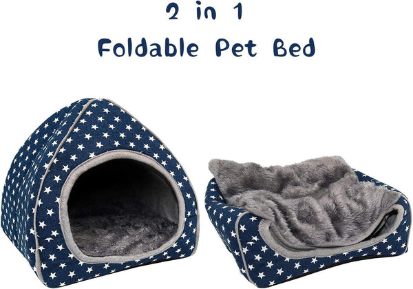 BWOGUE Guinea Pig Bed Hideout, Washable Hamster Cave for Small Animals | Removable Cushion for Cleaning, Warm Fleece Nest, Washable Bed, 10.23 X 10.23 X 11 In, Dwarf Rabbits Hedgehogs5