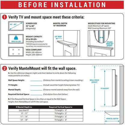- MM340 above Fireplace Pull down TV Mount- Televisions 44" to 80" up to 90 Lbs - Safe Auto-Adjusting TV Mounts - Patented Motion Stops, Handles, Balancing Technology - Superior Steel7