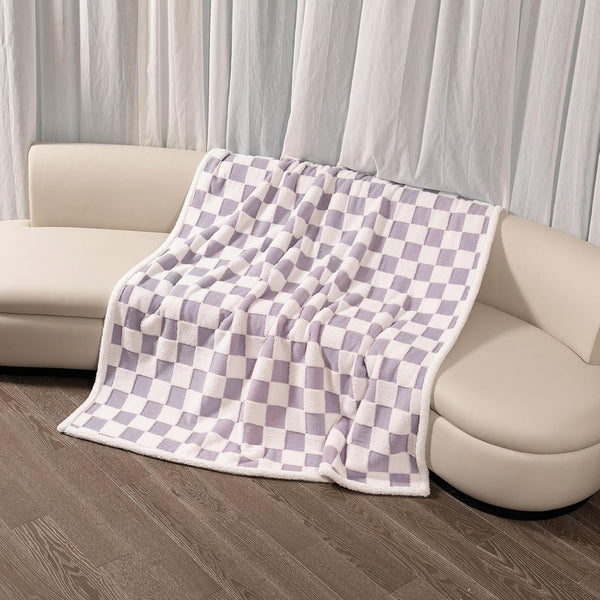 Waterproof Pet Blanket, Brown Checked Pets Throw Blankets for Dog Bed Covers Couch Sofa Stylish Jacquard for Puppy Cats Washable Reversible Furniture Protection Covers (Coffee Check,M)13