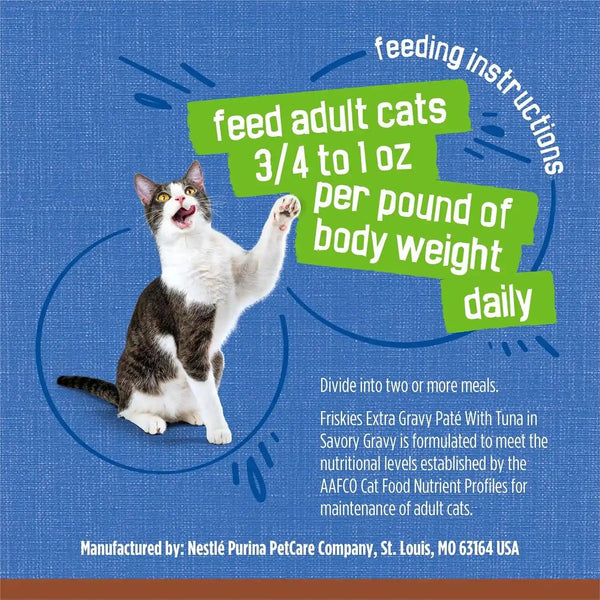 Purina Friskies Wet Cat Food Pate, Extra Gravy with Tuna - (Pack of 24) 5.5 Oz. Cans9