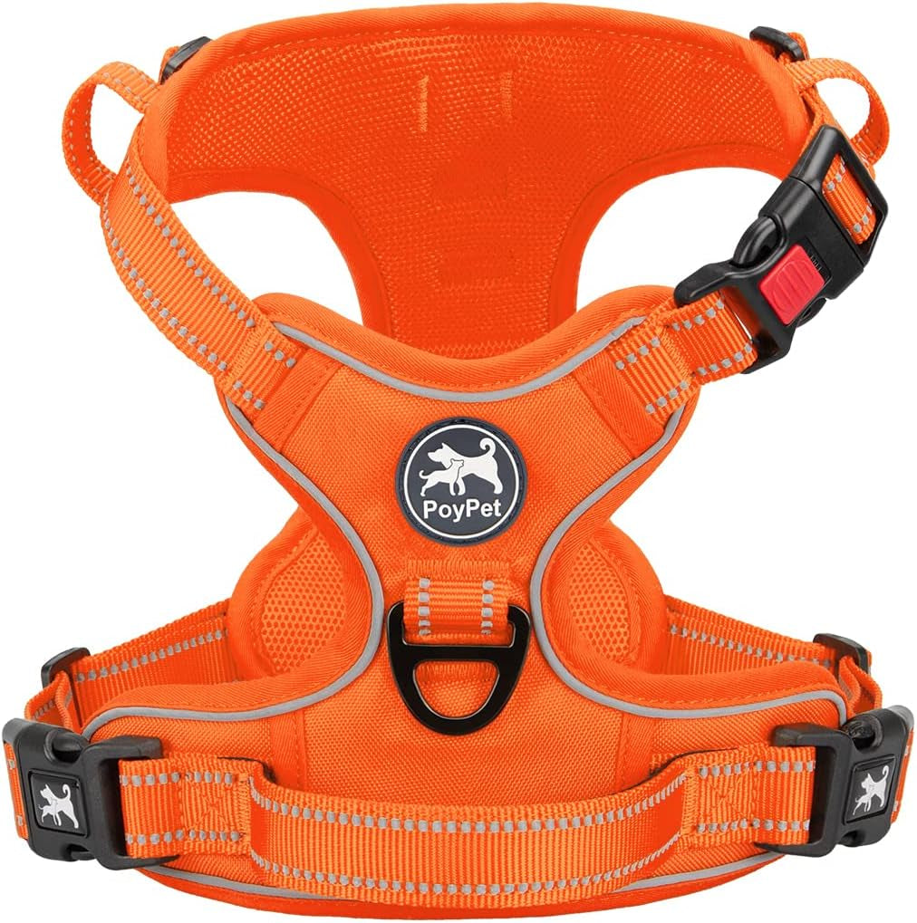 poypet-no-pull-dog-harness-no-choke-front-lead-dog-reflective-harness-adjustable-soft-padded-pet-vest-with-easy-control-handle-for-small-to-large-dogspink-medium