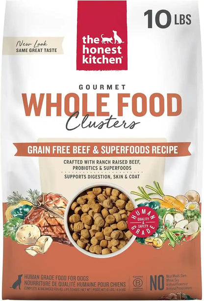 The Honest Kitchen Grain Free Beef & Superfoods Whole Food Clusters, Human Grade Dry Dog Food, Vet-Crafted Nutritional Support for Skin, Coat, Digestion & Overall Wellness, 5 Lb Bag19