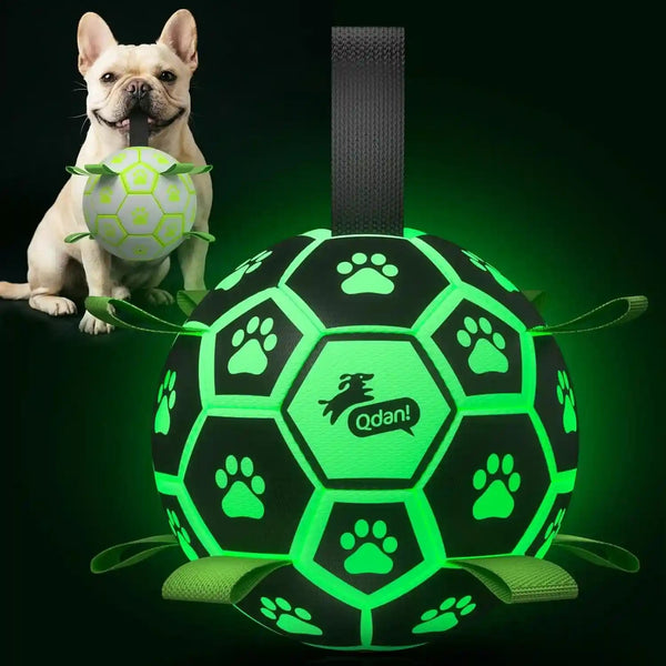QDAN Dog Toys Dog Balls, 6 Inch Dog Soccer Ball with Straps, Herding Balls | Dog Birthday Toy, Balls for 20-40Lbs Dogs, Outdoor Puppy Toys to Keep Them Busy, Interactive Toy for Tug, Pool Water Toy Ball15