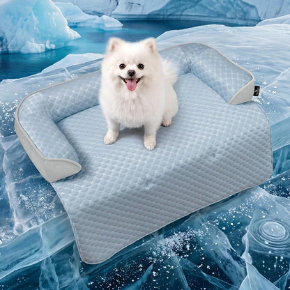 Calming Large Dog Bed for Couch, 41 X 37 Inch Removable Couch Cover for Dogs Washable, Non-Slip Fluffy Plush Dog Sofa Mat for Furniture Protector - Grey12