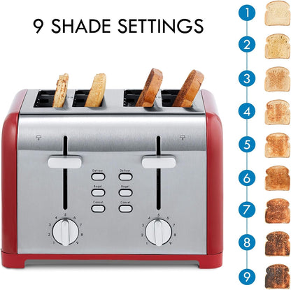 Kenmore 40604 4-Slice Toaster with Dual Controls in Red4