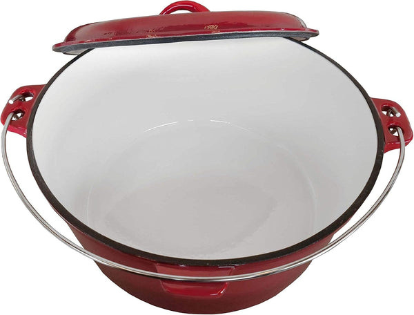 Red Enamel Coated Cast Iron Dutch Oven 9 Qt3