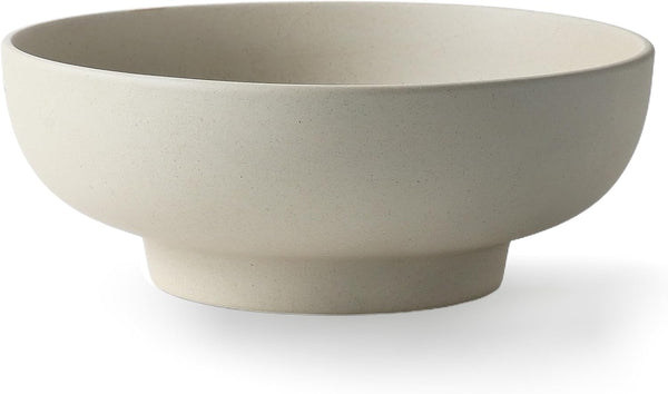 Stoneware Fruit Bowl for Kitchen Counter,Large Ceramic Decorative Bowls for Home Decor,Entryway Pedestal Bowl for Keys- 10.5Inch (Greige)1