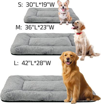 Washable Dog Crate Bed Mat for Medium/Large Dogs – All-Season Comfort with Ultra-Soft Flannel & Heavy-Duty Support (Gray, 36''L*23''W)7