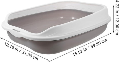 ARTIBETTER Semi-Enclosed Cat Litter Box with Scoop, Small Gray Kitten Litter Pan, Splash-Resistant Open Design, Pet Toilet for Cats and Kittens, Suitable for Indoor Housebreaking7