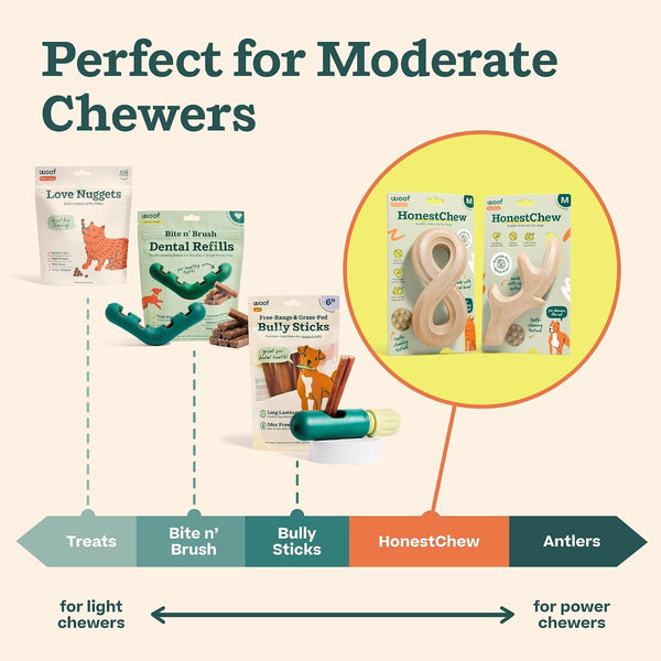 WOOF Honestchew Infinity Dog Chew Toy for Dogs under 25 Lbs | Plant-Based Materials, Easy-Grip Design, Splinter-Resistant, Durable Chew, Supports Dental Care5