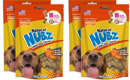 Nylabone Nubz Natural Dog Treats Made with Real Chicken, Small, 4 Count | Long Lasting Dog Chews, Made in USA, Limited Ingredients, Highly Digestible, Dog Dental Treats for Small Dogs up to 30 Lbs14