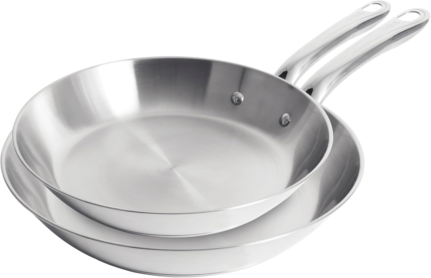 gourmet-stainless-steel-frying-pan-set-11-and-12-5-in-skillets-induction-compatible-oven-safe-to-500-f-dishwasher-safe-riveted-stainless-steel-handles-sears-meats-and-sautes-vegetables