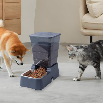 Meikuler Pets Auto Feeder 5.2L,Food Feeder and Water Dispenser Set for Medium & Large Dogs Cats and Pets Animals (Navy)6