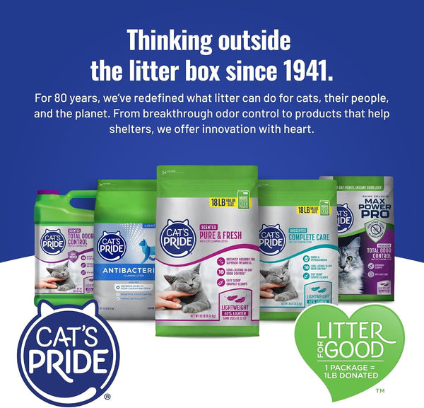 Cat'S Pride Premium Lightweight Clumping Litter: Pure & Fresh - up to 10 Days of Powerful Odor Control - Multi-Cat, Scented, 18 Pounds9