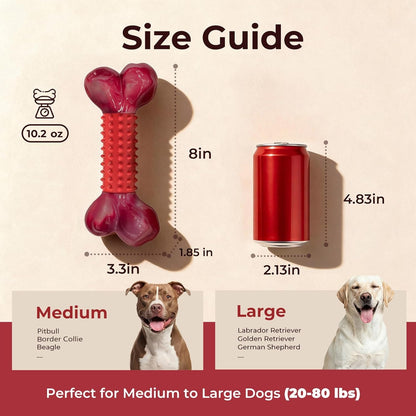 Tough Dog Toys for Aggressive Chewers: Beef Flavored Long Lasting Dog Bones for Large Dogs, Indestructible Dog Chew Toys to Keep Them Busy, Large Dog Toys for Medium & Large Breed, Red5