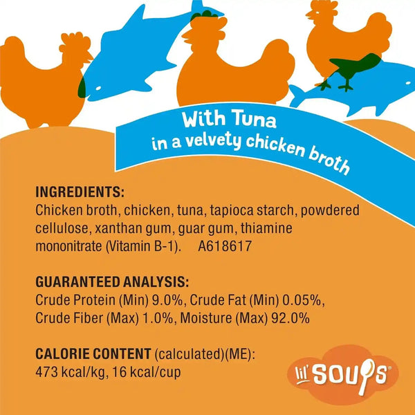 Purina Friskies Natural, Grain Free Lickable Cat Treats Lil’ Soups with Tuna in Chicken Broth - (Pack of 8) 1.2 Oz. Cups5