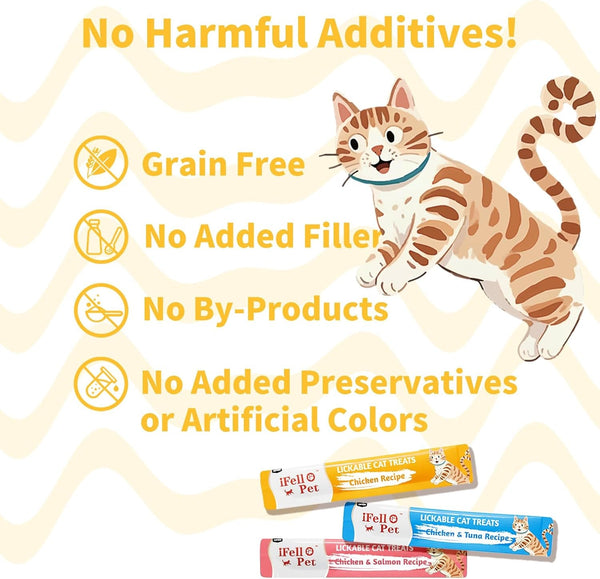 Cat Treats, High Meat High Moisture Lickable Cat Treats, Variety Pack Real Chicken & Seafood Silky Creamy Purée - Grain Free (15G Each | 12 Tubes)4