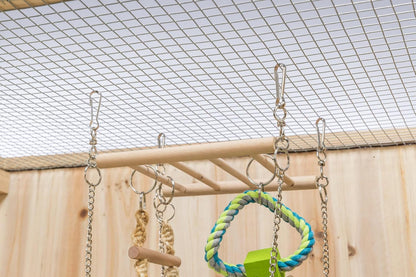 Trixie Small Animal Suspension Bridge, Hanging Cage Accessory with Hammock and Climbing Toys - Ladder and Ring, Ideal for Rats, Ferrets, Guinea Pigs, Mice3