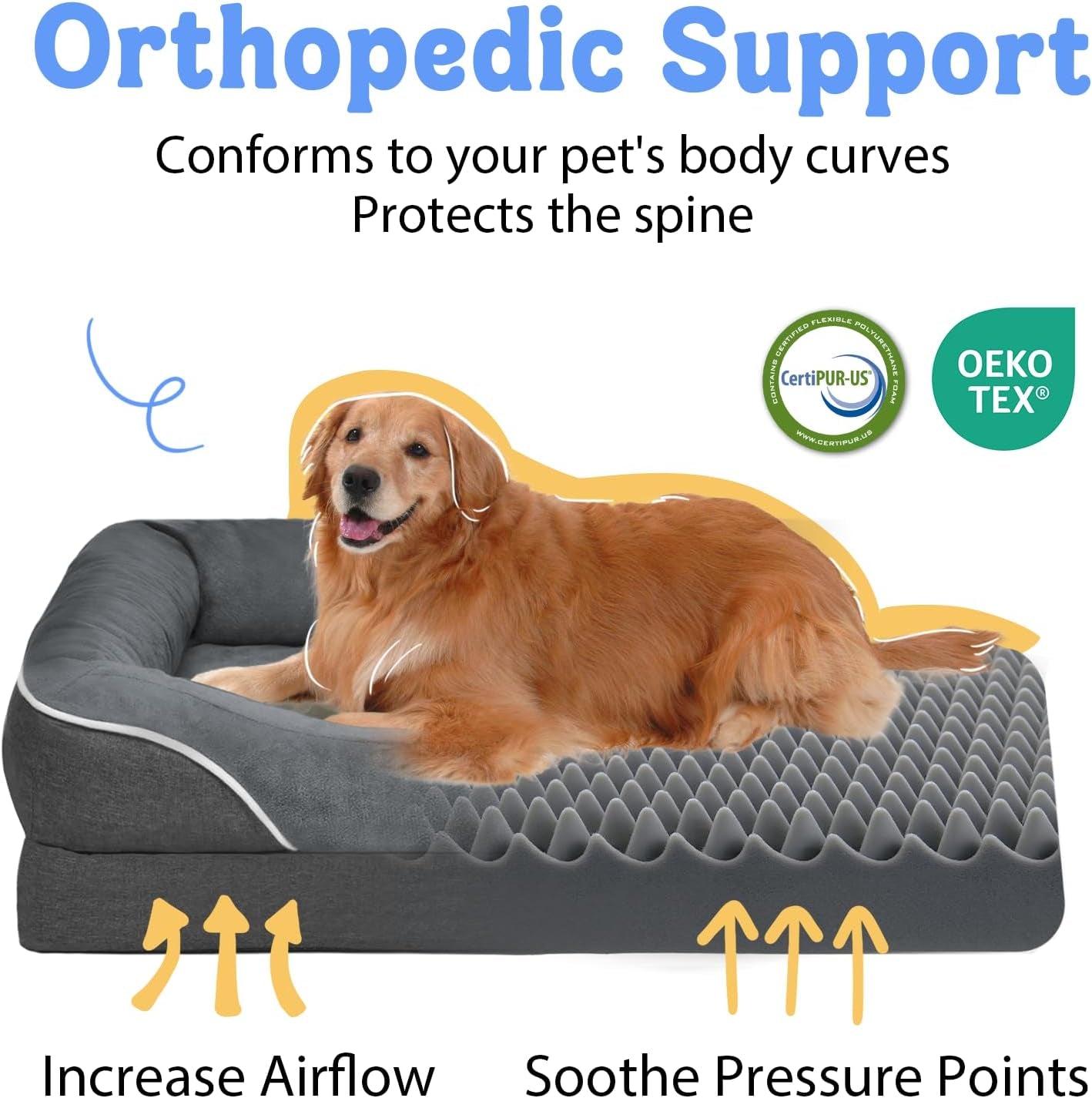 chez-paw-waterproof-orthopedic-xl-dog-bed-for-large-and-extra-large-dogs-egg-crate-foam-4-sided-bolster-support-waterproof-liner-non-slip-bottom-machine-washable-cover-42-x-30-inch