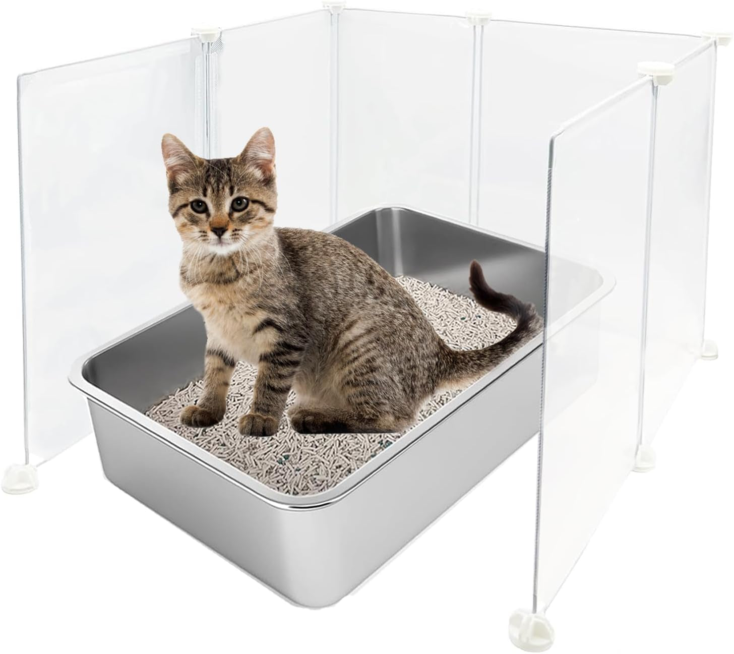 keyide-high-wall-cat-litter-box-splash-guard-diy-cat-litter-pan-siding-kitten-litter-tray-pee-shield-dog-scatter-barrier-24l-x-19w-x-16h-keep-floor-clean