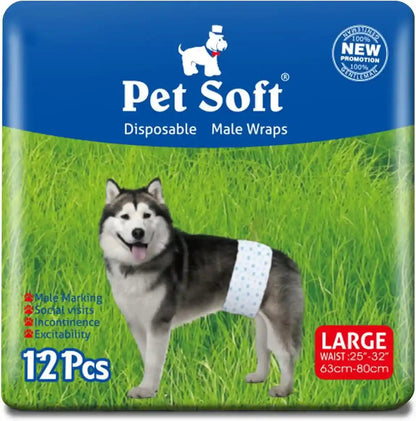 Pet Soft Disposable Male Wrap Dog Diaper,12Pcs,Xs10